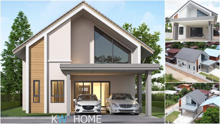 บ้านสวยสไตล์โมเดิร์นมินิมอลทรงจั่ว 3 ห้องนอน 2 ห้องน้ำ พื้นที่ใช้สอยรวม ...