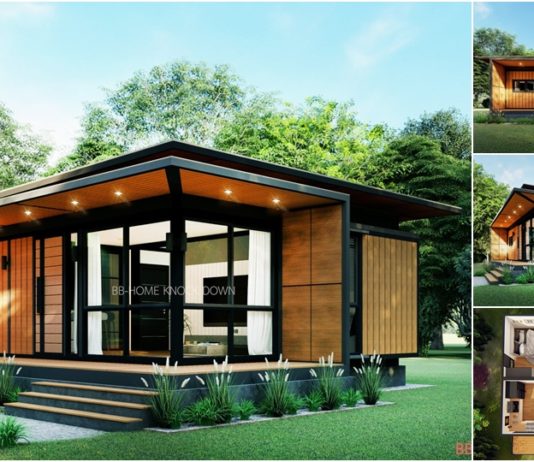 แบบบ้านโมเดิร์นโครงเหล็ก 2 ห้องนอน 1 ห้องน้ำ ฟักง์ชั้นใช้งานครบพร้อม