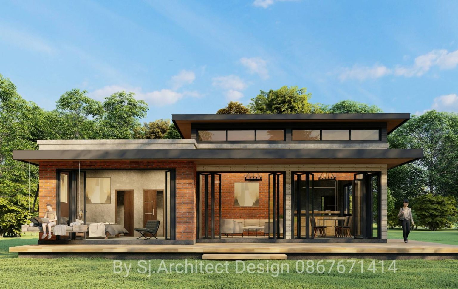 แบบบ้าน Style Modern ชั้นเดียว 3 ห้องนอน 2 ห้องน้ำ รวมพื้นที่ใช้สอย ...